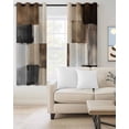 thumbnail image 2 of Black Brown Abstract Blackout Curtains for Bedroom Living Room Darkening Curtains 84 Inch Length 2 Panels Set Oil Painting Color Blocks Window Curtain Window Treatment Grommet Drapes 52"x84", 2 of 9