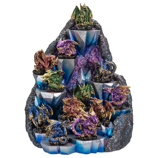 Pacific Giftware Ice Mountain Dragon Display with 12 Mini Dragons Set