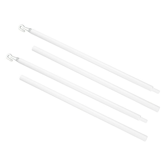2 Pack 24" Blinds Wand Replacement, Combinable Blinds Tilt Wand with Seal Hook, Vertical Blind Rod Stick for Window Curtain Opener Accessory, White