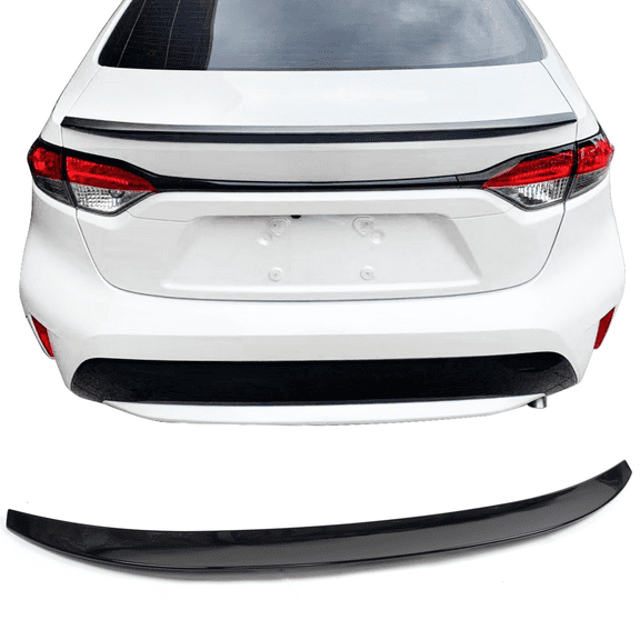 Ikon Motorsports Compatible with 20-25 Toyota Corolla Sedan IKON Style Rear Trunk Spoiler Wing Gloss Black