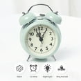 thumbnail image 2 of Deyuer Alarm Clock Double Bell Retro Design Luminous Mute Sweeping Movement Loud Time Display Super Loud Retro Bell Alarm Clock for Home,Red, 2 of 8