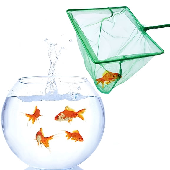 LAMIRO Fish Net Large Fish Tank Net Aquarium Wire Mesh Catch Net with Long Handle (Green)