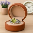thumbnail image 5 of Mooneye 5mm Square Shape Peridot 925 Silver Gold Vermeil Celtic Women Engagement Ring, 5 of 7