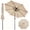 Brown, variant on 10FT Solar LED Patio Umbrella, 32 Lights Outdoor Market Table Umbrella, Crank Lift & Tilt Design, 8 Heavy Duty Iron Ribs Waterproof Sun Canopy for Garden Deck Backyard Pool