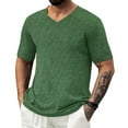 thumbnail image 2 of BiZtdJrK Fashion Tops for Men Casual V Neck Short Sleeve T Shirts Soft Comfy Summer Basic Tees Loungewear Army Green XXXL, 2 of 7