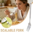 thumbnail image 2 of New Silver Extendable Fork Long Fork Prank 8.5in Expandable Telescoping Forks, Telescopic Stainless Steel Dinner Forks for Dinner Fruit Salad and Dessert (3 Pcs), 2 of 8