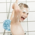 thumbnail image 4 of 2 Pack Large Bath Puff Loofah Sponge With Long Handle Shower Loofah, NOGIS Bath Body Back Brush, Spa Brush for Women and Men(Green&Blue), 4 of 7