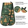 thumbnail image 2 of Yayeee Double Oven Mitt Kitchen Heat Resistant Baking 35" x7" Quilted Glove, Beige Christmas Gingerbread, 2 of 6