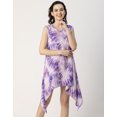 thumbnail image 2 of Moomaya Round Neck Sleeveless Printed Rayon Top - Women's Asymmetric Top, 2 of 9