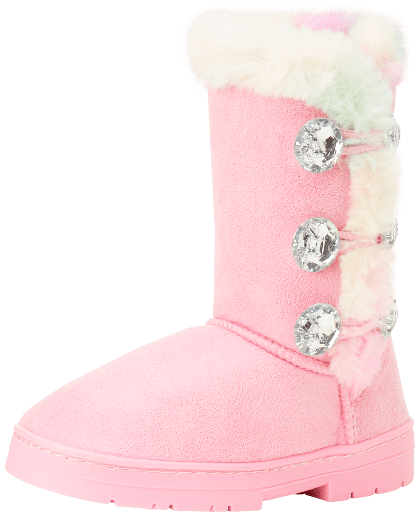 Bebe Girl's Fur Lined Winter Boot with Rhinestone Details (Toddler