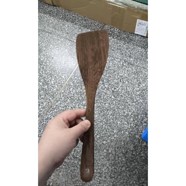 MTBLYS Espátula de madera para sartenes antiadherentes | Cuchara de madera | 8,66 x 3,14 x 0,39 pulgadas | Utensilio de cocina de madera para alitas de pollo, ideal para saltear y preparar sopas.