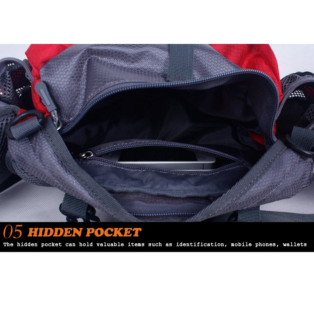 Running Bags for Men Women Outdoor Fanny Pack Waterproof Hiking Camping Biking Waterproof Waist Pack with 2 Water Bottle Holder