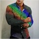 thumbnail image 1 of Camisa hawaiana nueva para hombre camisas de manga larga con líneas 3D blusas de gran tamaño para fiestas navideñas ropa de verano para mujer camisetas tops botones, 1 of 6