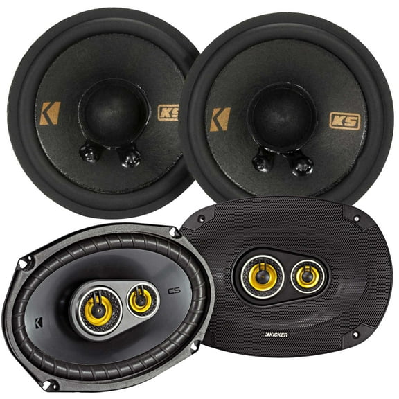 Kicker CSC6934 CS-Series 6x9" 3-Way Speaker Bundled with KSC2704 2.75" Mid-range Speaker