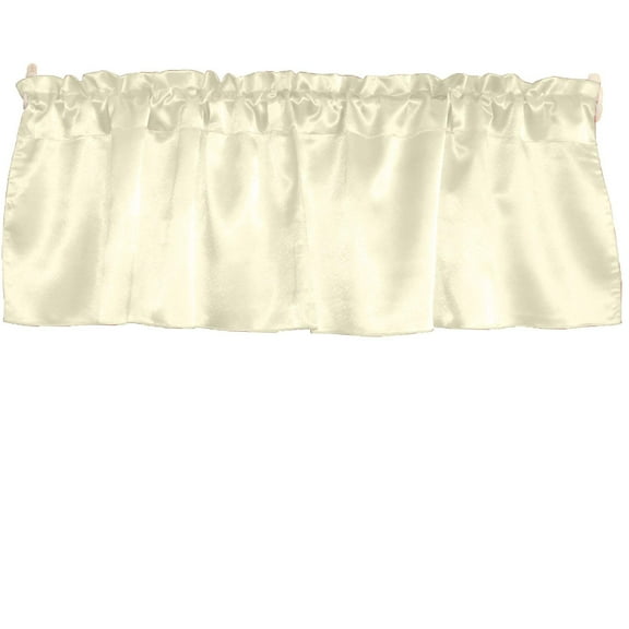 Shiny Smooth Satin Window Valance 58" Wide Ivory