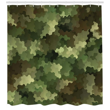 Camo Shower Curtain Frosted Glass Effect Hexagonal Abstract Being