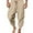 Khaki, variant on JURANMO Drawstring Waist Pants for Men Solid Cotton Cargo Pants Casual Loose Fit Harem Trousers with Pockets Gray XL