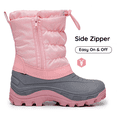 thumbnail image 4 of Apakowa Boys Girls Snow Boots Outdoor Slip Resistant Insulated Waterproof Winter Snow Boots (Color : Pink, Size : 4 Big Kid), 4 of 8