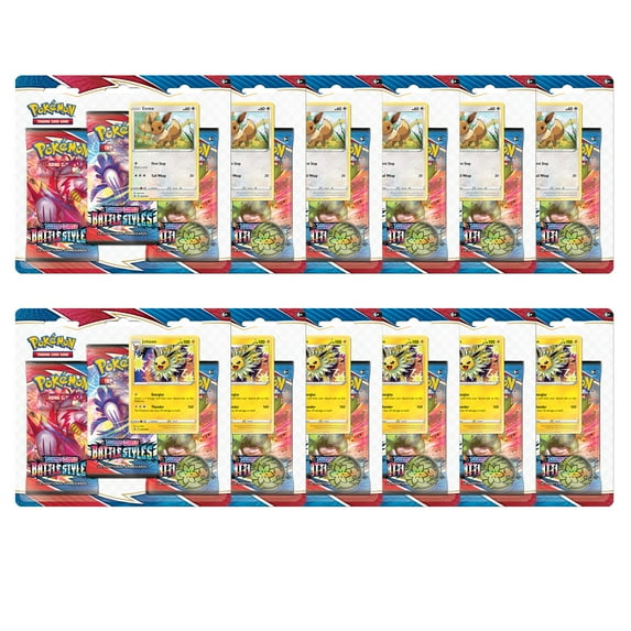 Pokemon Battle Styles Blister Booster Packs (Eevee + Jolteon) Foil TCG