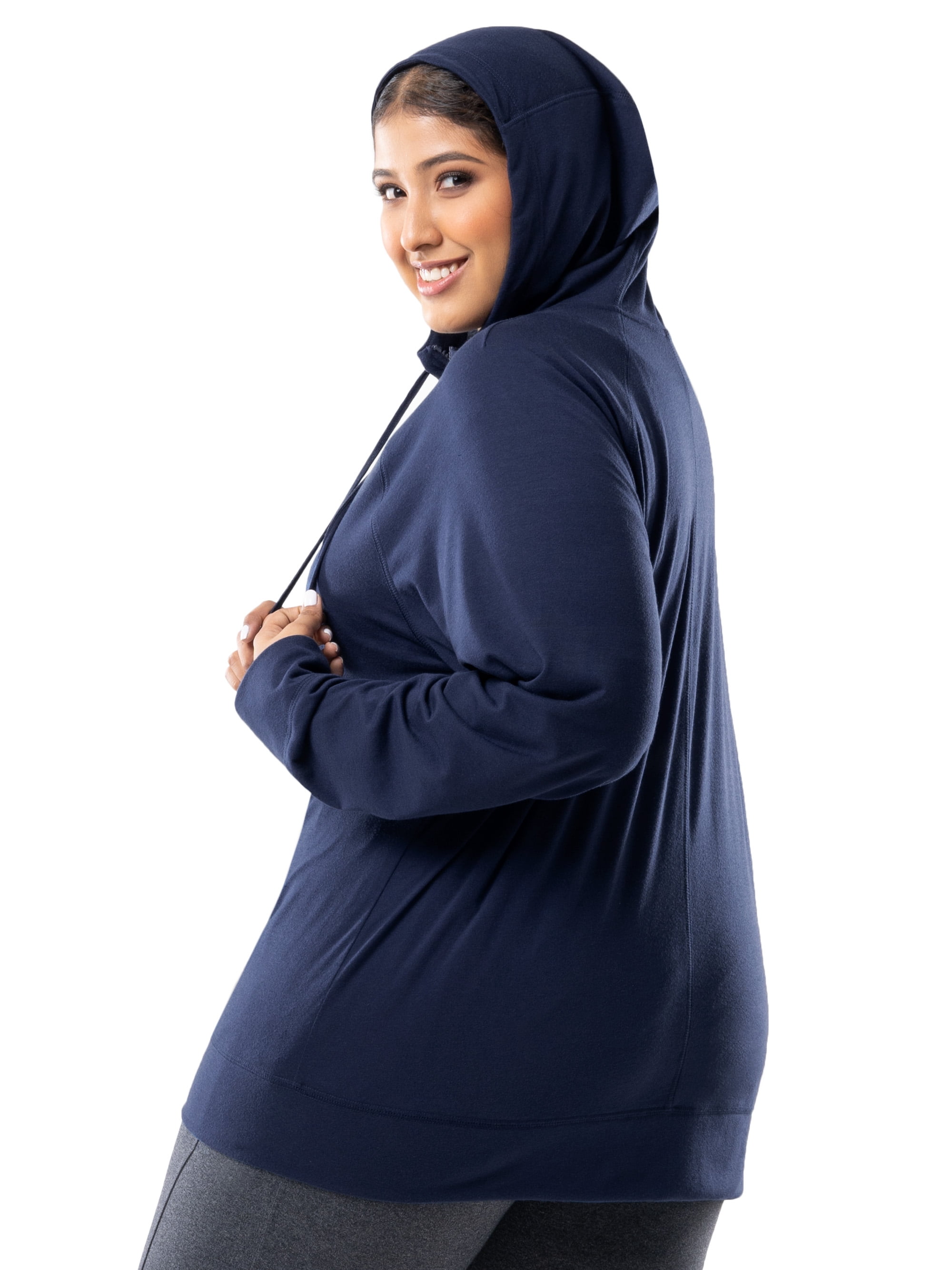 Athletic Works Women's Plus Lightweight Zip-Up Hoodie Jacket, Size 1X-5X