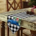 thumbnail image 3 of Table Runner Dresser Scarves Christmas Blue Truck Xmas Tree Cotton Linen Burlap Table Cover Farm Black White Buffalo Table Runners for Family Kitchen Dining Holiday Party Banquet Decor, 3 of 5
