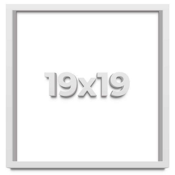 19x19 Shadow Box Frame White | 2 Inches Deep Real Wood Contemporary Shadowbox Display Frame | UV