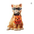 thumbnail image 1 of Adorable Decorative Halloween Cat Statue Exquisite Hand Painted Details Resin Desktop Ornament for Home Office, 1 of 2
