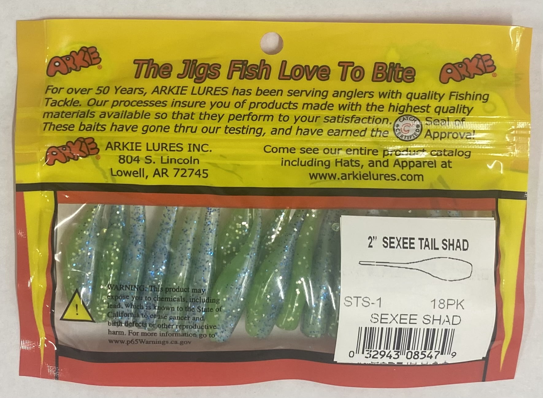 Arkie Lures Sexee Tail Shad Fishing Lure, Sexee Shad, 18 Count