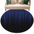 thumbnail image 2 of Round Area Rugs Collection 7 Ft, Navy Blue Black Ombre Non-Slip Residential Carpet, Modern Abstract Striped Gradient Indoor Crawling Mats Runner Rugs for Living Room/Dining Room/Bedroom, 2 of 9