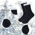 thumbnail image 2 of AMITOFO Sherpa Slipper Socks for Women with Grip Non Slip Fuzzy Fluffy Winter Cozy Cabin Warm Fleece Soft Home Socks, Black, 2 of 6