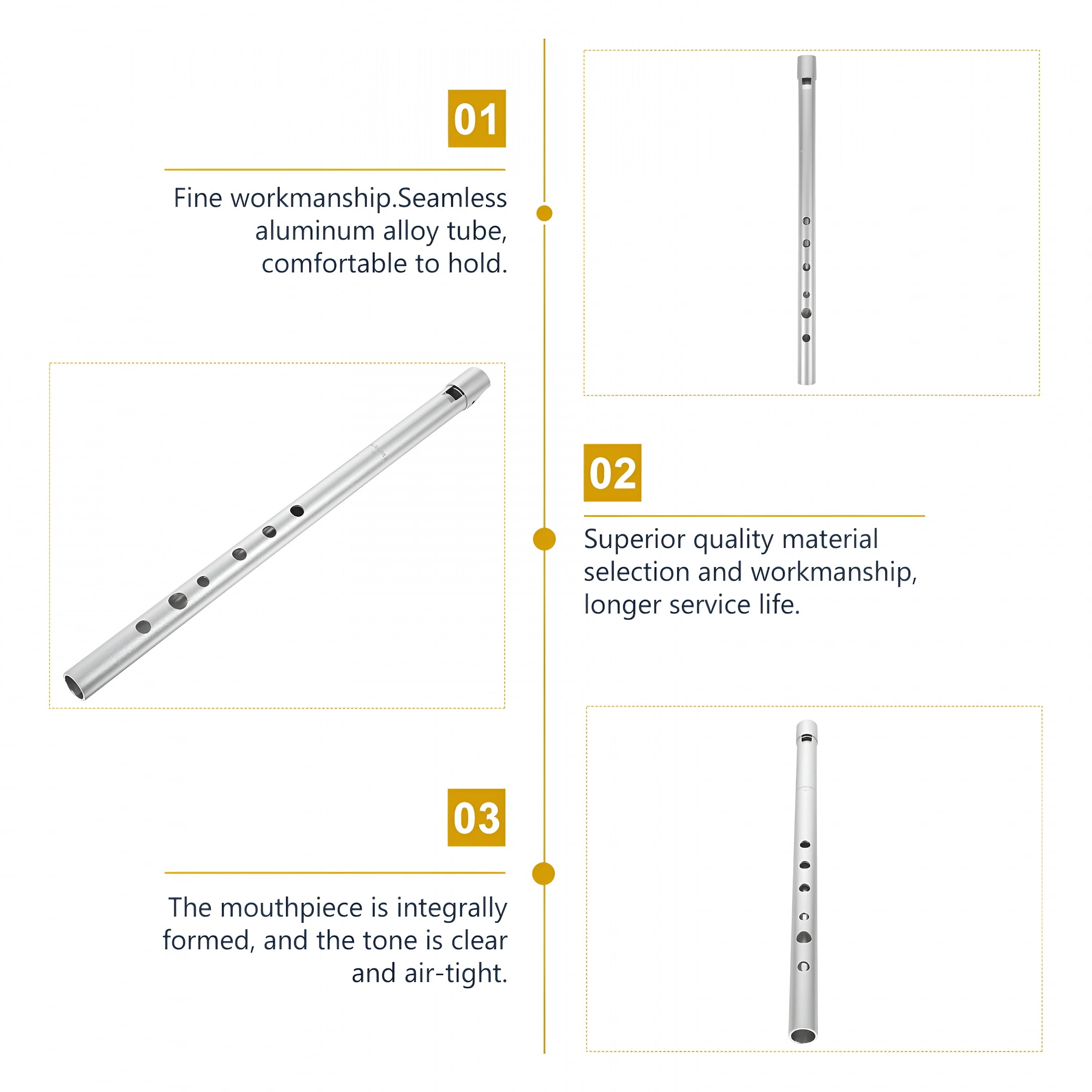 SEPTRIO Musical Instruments Flute Recorder Metal for Beginner Child Student Recorder Instrument