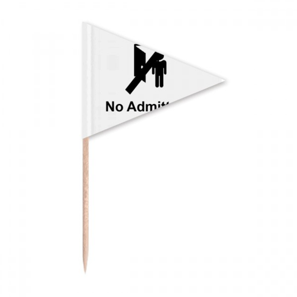 No Adttance Warning Symbol Toothpick Triangle Cupcake Toppers Flag