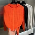 thumbnail image 4 of Sudadera con capucha de malla de color sólido informal de moda nueva de otoño 2024 con cremallera y cordón, camisa de punto de manga larga para hombres, 4 of 4