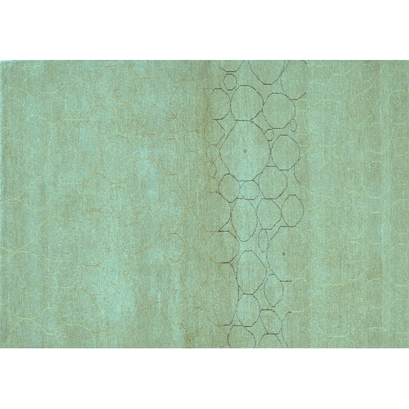 Ahgly Company Indoor Rectangle Abstract Light Blue Contemporary Area Rugs, 2' x 4'