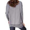 thumbnail image 3 of T-shirt à Manches Longues Asymétrique à Col Rond pour Femmes, 3 of 5