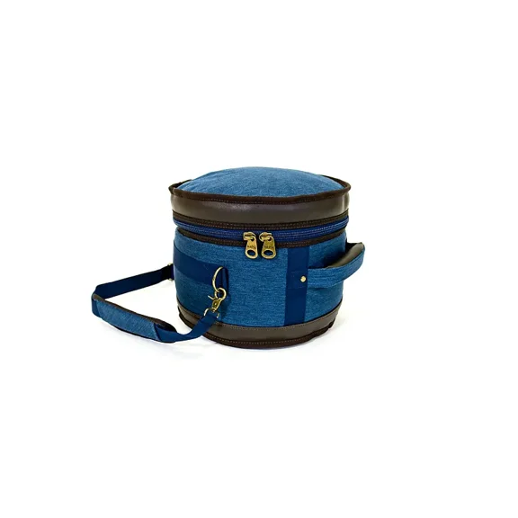 Barton GSP Premium Tom Tom Drum Bag, 13" x 9", Blue & Brown Oxford