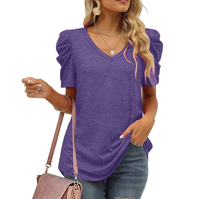 Mujer Manga Corta,Camisa Casual Mujer V Blusa Mujer Camisa Verano Mujer Innovación Moderna