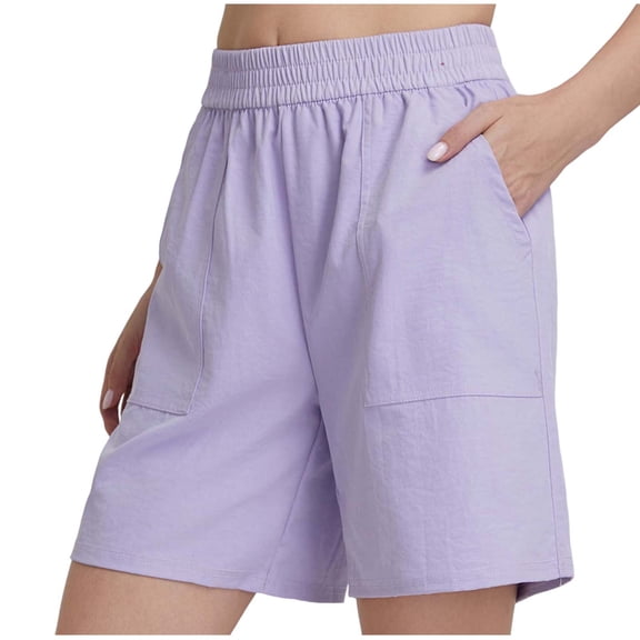yillto Women's Casual Shorts Comfy Elastic Waist Shorts Summer Short with Pockets Lounge Loose Pant