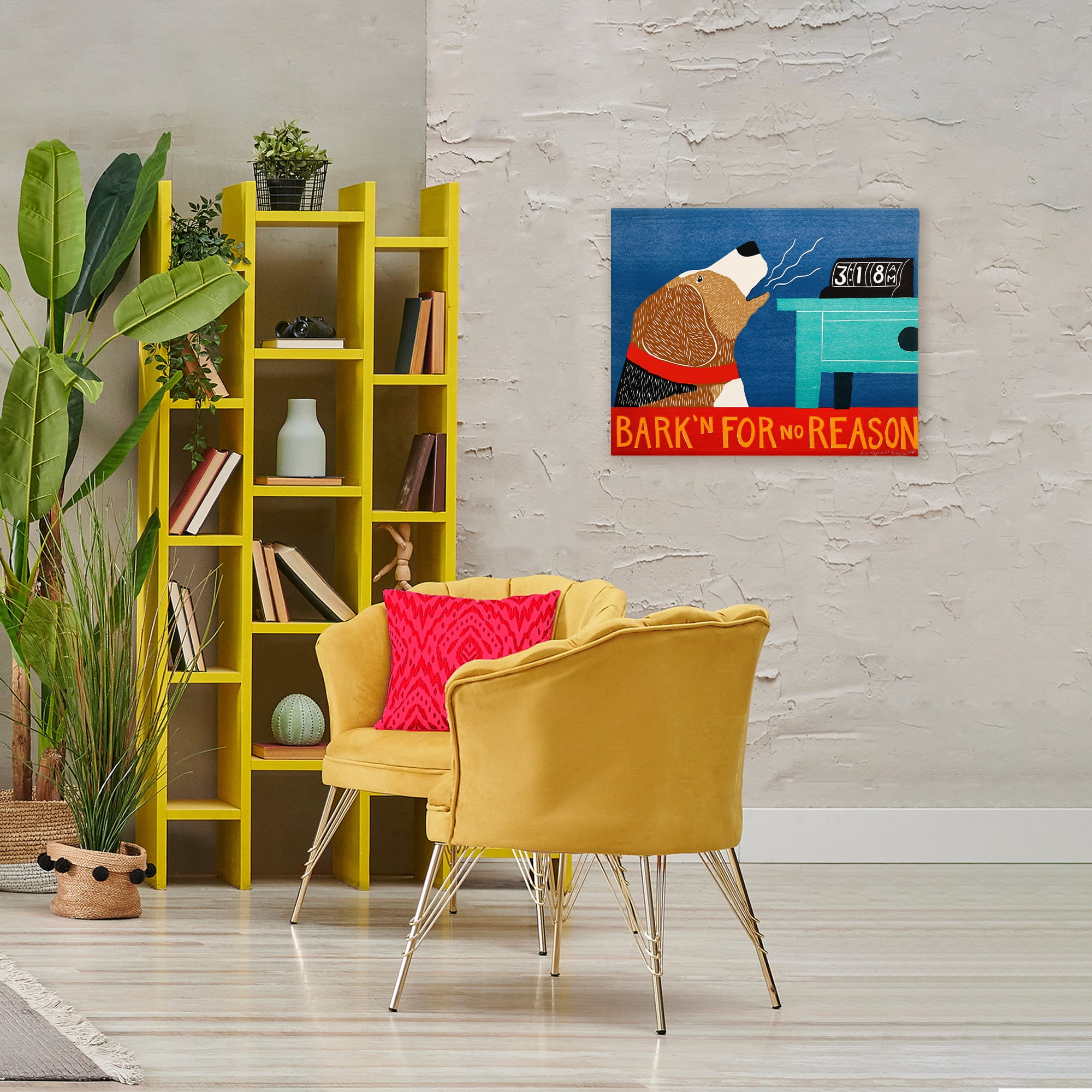 Bark'n For No Reason Canvas Wall Art, design by Stephen Huneck