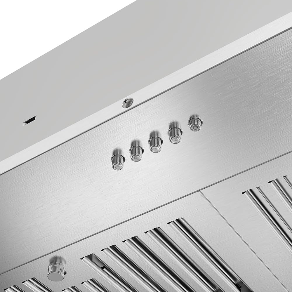 Streamline 28 in. Sacchi Ductless Insert Range Hood in Brushed Stainless Steel with Baffle Filters, Push Button Control, LED Lights