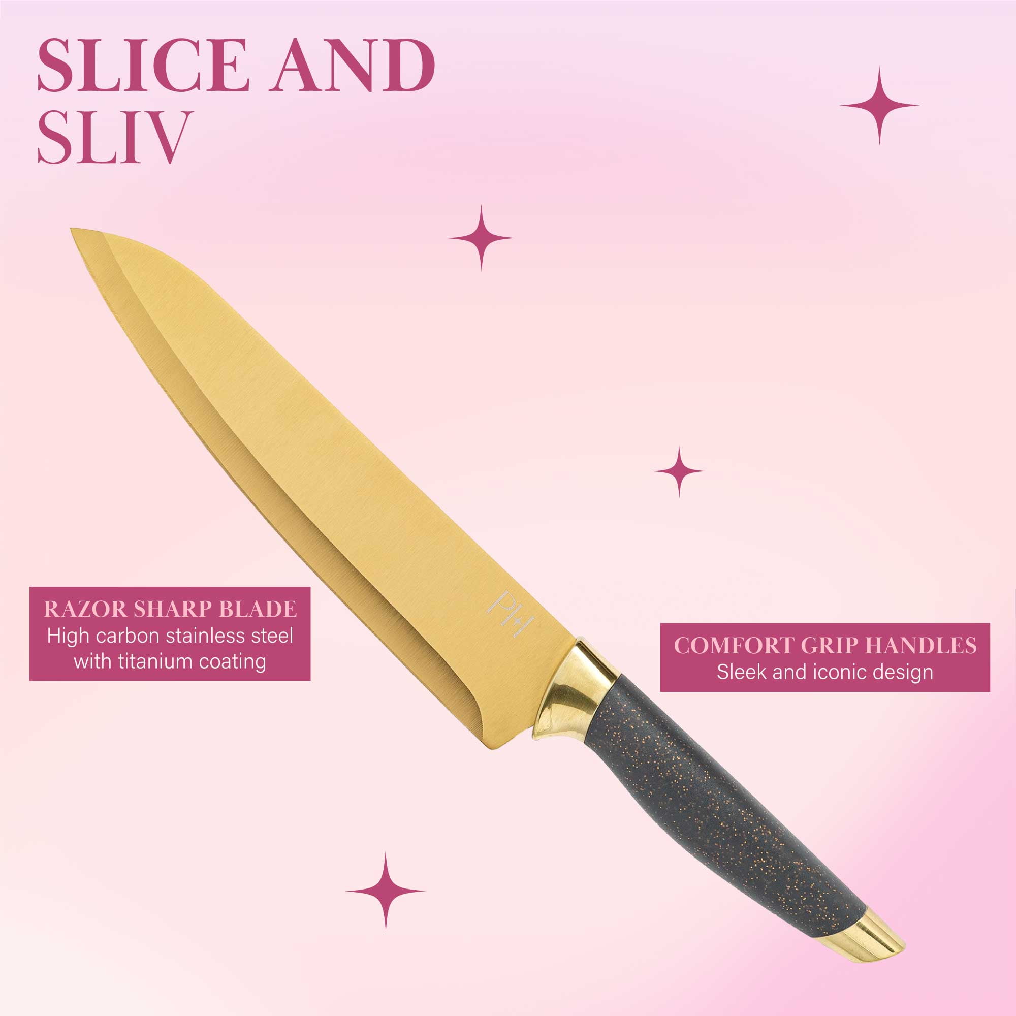 Paris Hilton 10-Piece Heart-Shaped Knife Block Set: Walmart