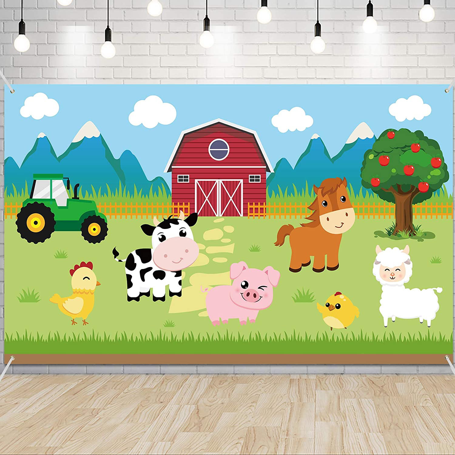Little Baby Backdrops Cartoon Adorable Animal Photography Background for Baby Shower Background First Birthday Party Cartoon Backrops Decorations Banner 