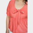 thumbnail image 3 of Blusa con moño en escote Roman Fashion modelo 1780 Coral Talla Extra 42, 3 of 5