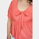 thumbnail image 3 of Blusa con moño en escote Roman Fashion modelo 1780 Coral Talla Extra 42, 3 of 5