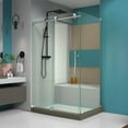 thumbnail image 2 of DreamLine Enigma-X 34 1/2 in. D x 48 3/8 in. W x 76 in. H Fully Frameless Sliding Shower Enclosure in Polished Stainless Steel, 2 of 14
