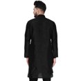 thumbnail image 6 of SKAVIJ Men's Art Silk Long Shirt Indian Casual Party Kurta (Small, Black), 6 of 6