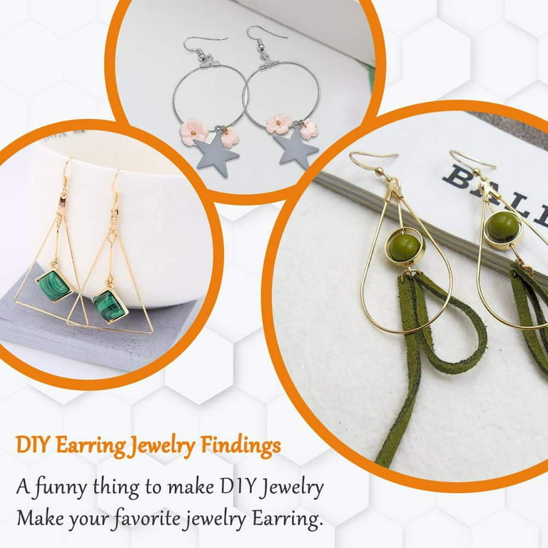 PAGOW 96pcs Hoop Earrings Finding, Hypoallergenic Alloy Round Earring Hoops for Jewelry Making, Open Beading DIY Earrings Craft Art Accessories