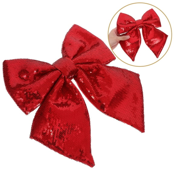 LEORX Christmas Tree Bows Red Sequin Bow Clip 1Set PVC Party Decoration Christmas
