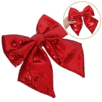 LEORX Christmas Tree Bows Red Sequin Bow Clip 1Set PVC Party Decoration Christmas
