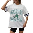 thumbnail image 2 of Women's Gameday Couture White Tulane Green Wave Iconic Oversized Fashion Jersey, 2 of 5
